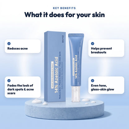Key benefits: fades the look of dark spots, evens the look of skin tone, unclogs pores, gentle AM and PM