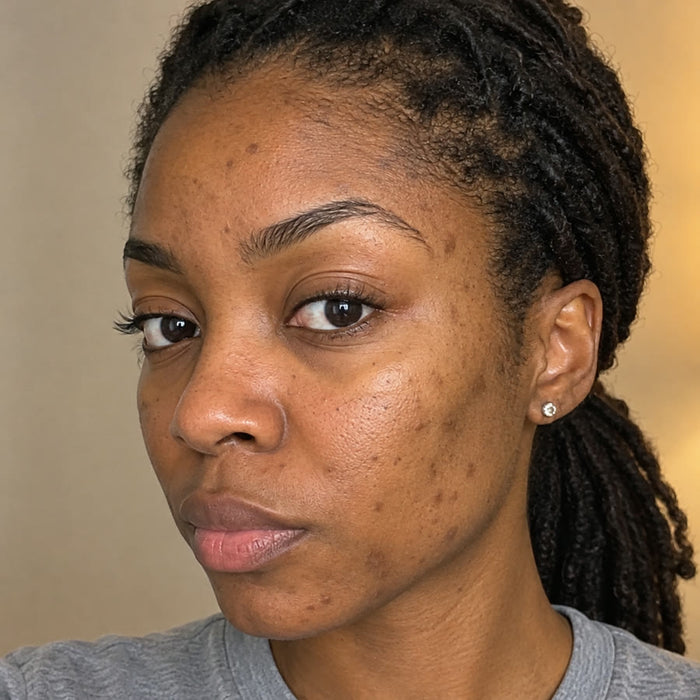 Week 4: dark spots look softer and less visible (simulated image)