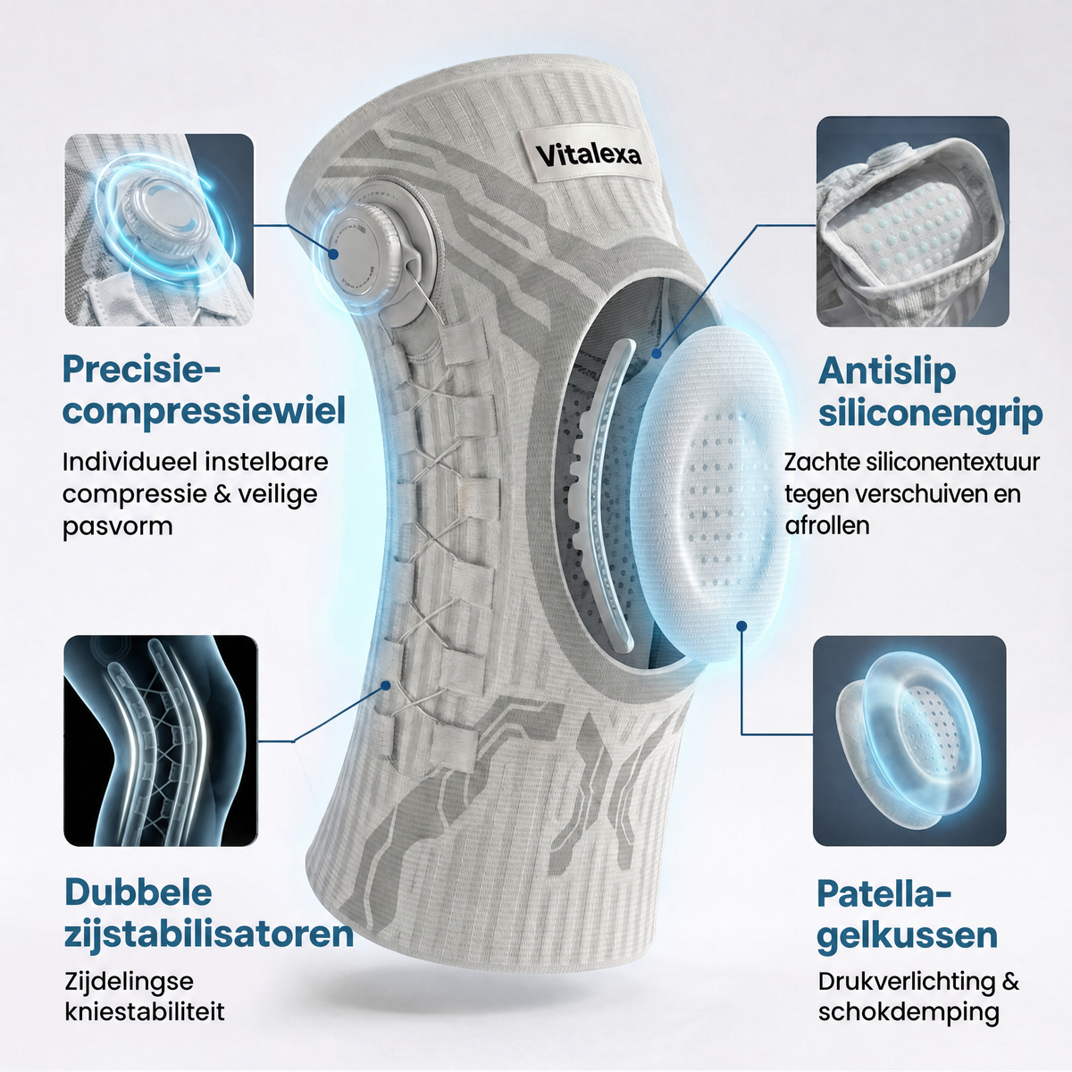 4 functies van de Vitalexa Kniebandage