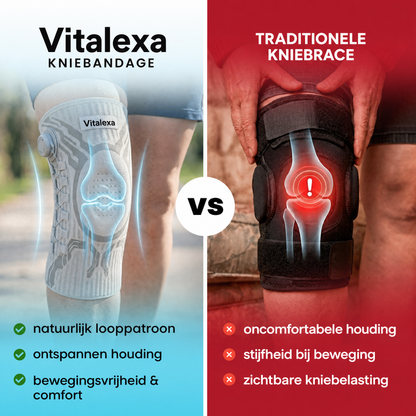 Vitalexa Kniebandage vs traditionele kniebrace